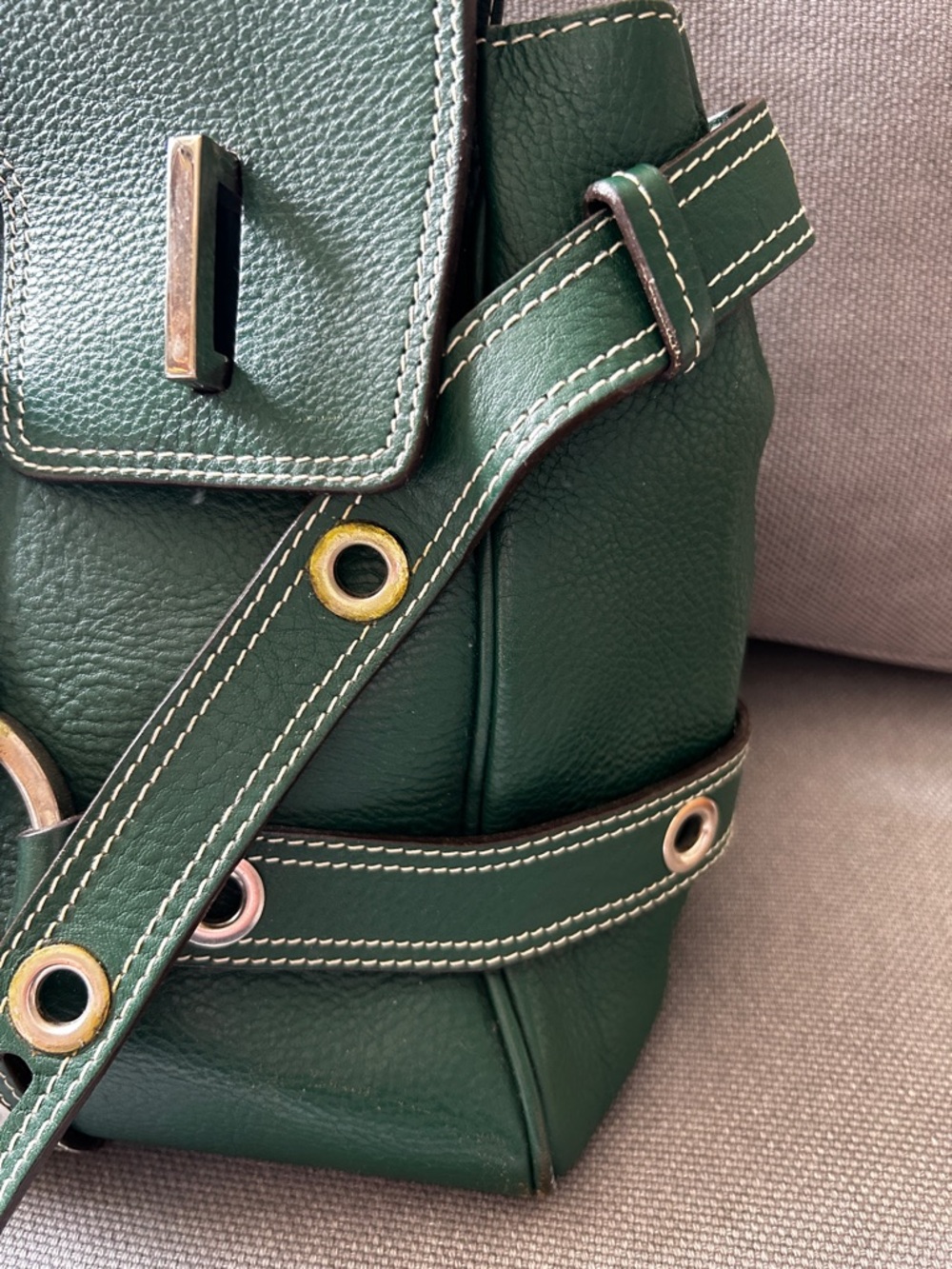 Luella Bartley vintage large green leather tote bag - Picture 5 of 15